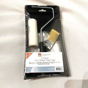 interiors be design 5 piece mini roller paint set brushes roller tray